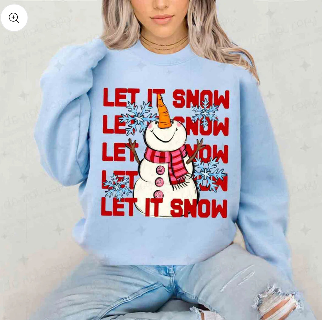 STACKED LET IT SNOW - SNOWMAN + SNOWFLAKES