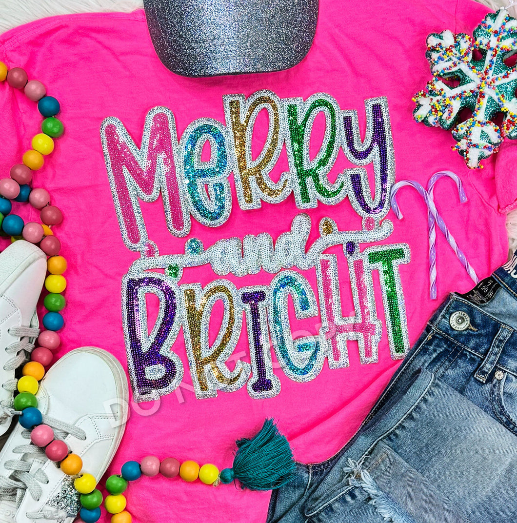 Colorful Sequin Merry and Bright