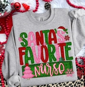 SANTA'S FAVORITE NURSE - FAUX YARN
