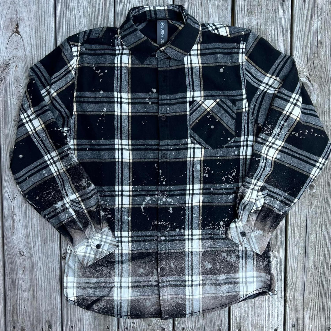 Bleached Burnside Open Pocket Flannels