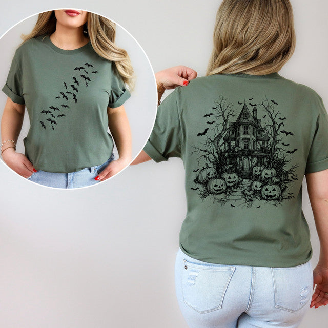 Distressed Haunted House Front/Back Design