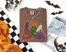 Load image into Gallery viewer, Watercolor Witch Trio Faux Glitter
