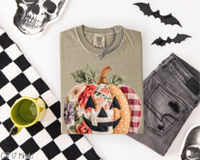 Load image into Gallery viewer, Floral Patchwork Faux Stitch Pumpkin
