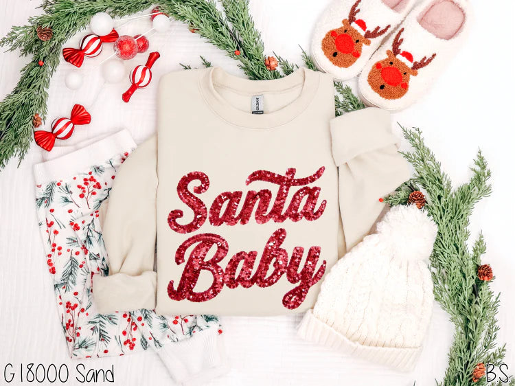 Santa Baby Faux Sequin