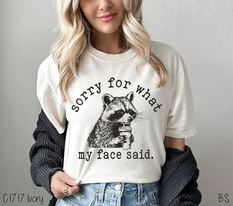 Raccoon Sorry Face Said