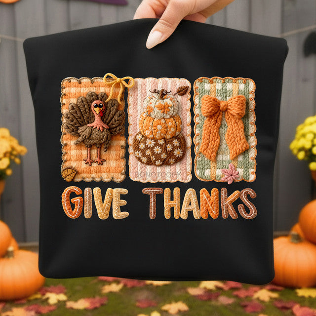 Faux Yarn Give Thanks Turkey Pumpkin Bow