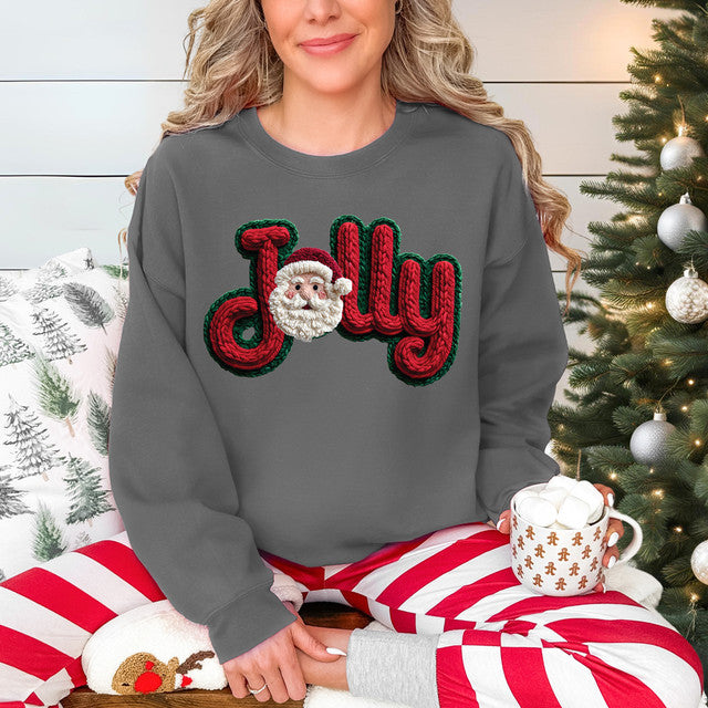 Faux Yarn Jolly Santa Claus