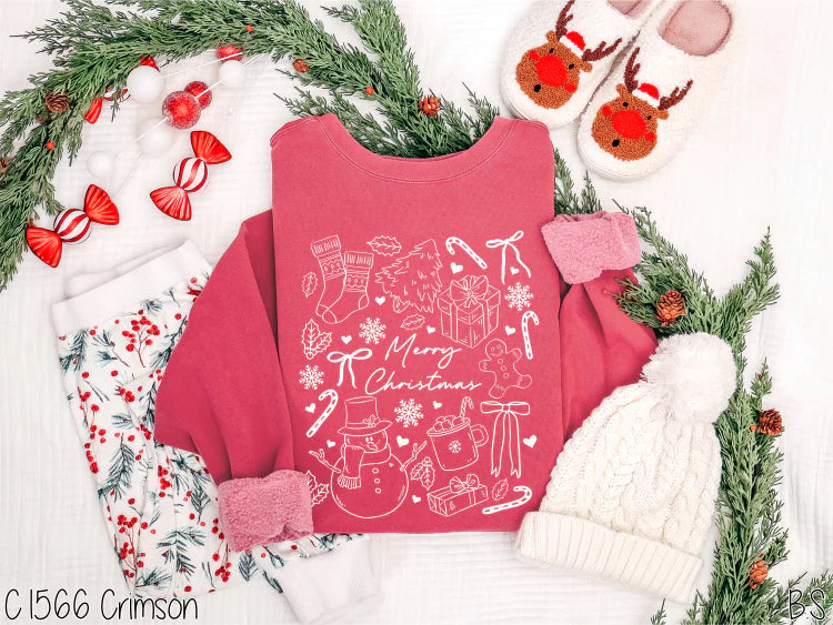 Merry Christmas Doodle Collage