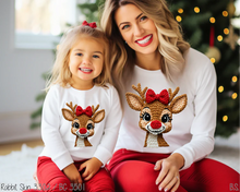 Load image into Gallery viewer, Girl Reindeer Faux Crochet ADULT/YOUTH
